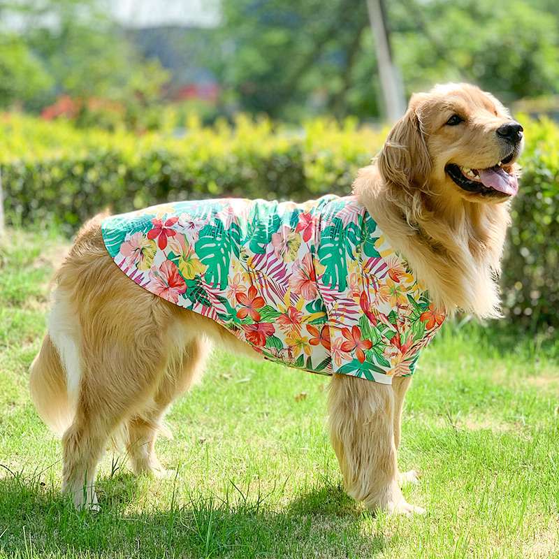 犬服 大型犬用トロピカル柄アロハシャツ