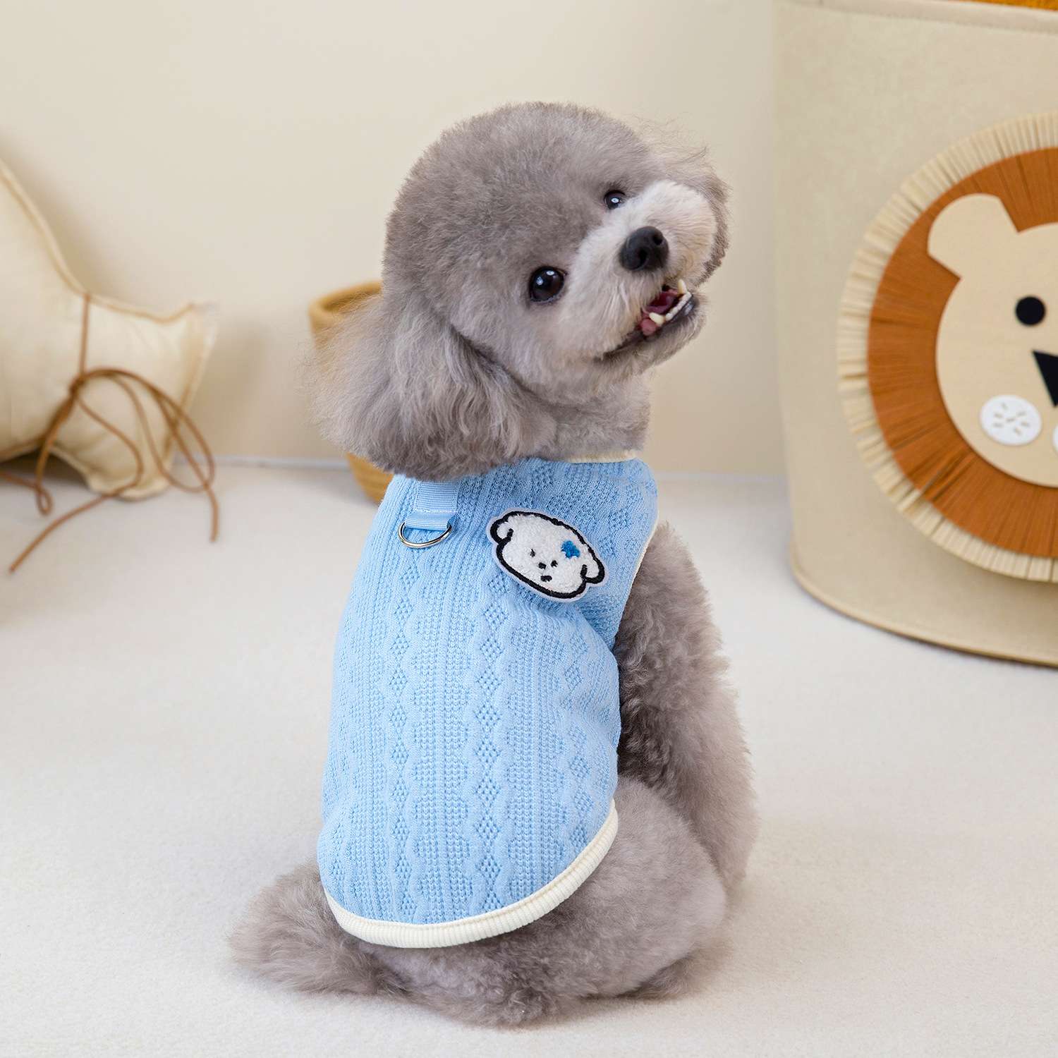 犬服 もこもこ暖かペット用ニットベスト