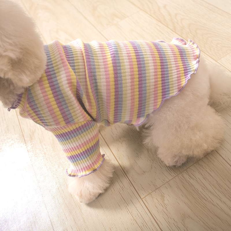 犬服 ワンちゃん用パステルボーダーシャツ
