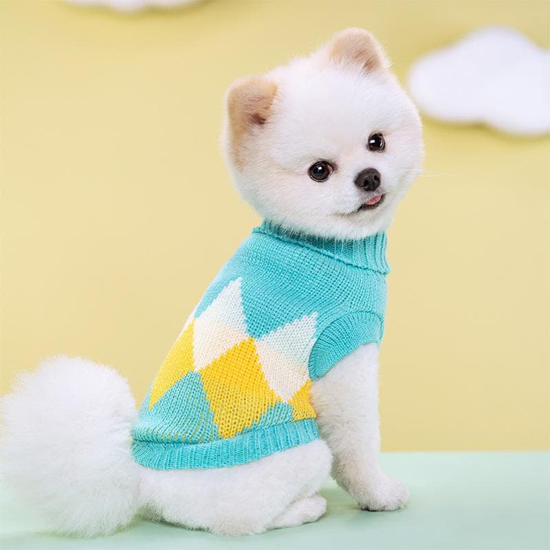 犬服 愛情ハート模様ドッグニット