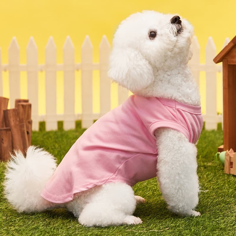 犬服 シンプル無地の快適犬用タンクトップ