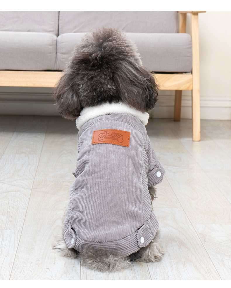 犬服 襟付き小型〜中型犬用コーデュロイアウター