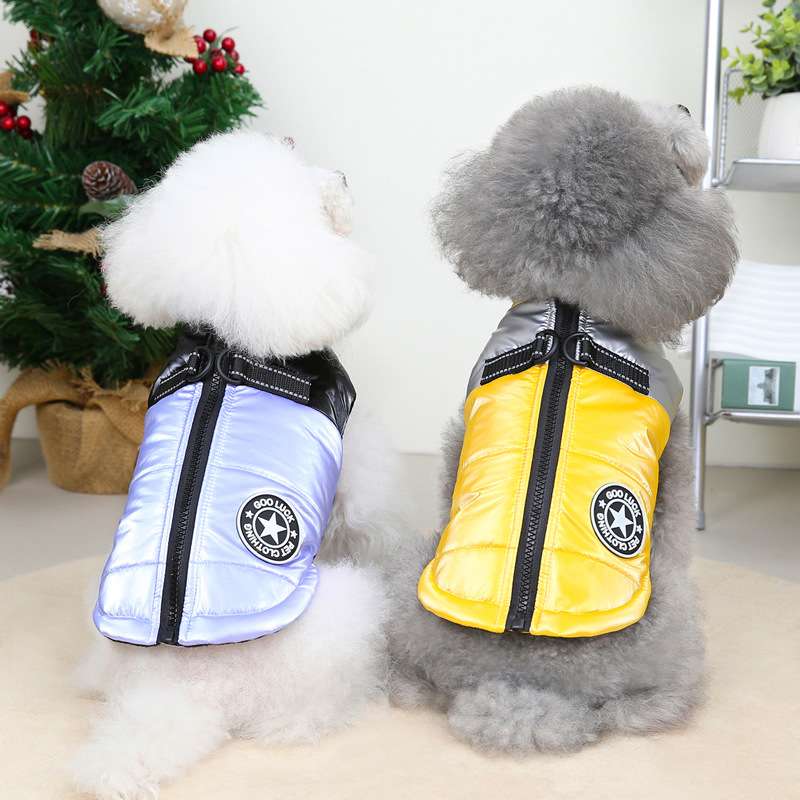 犬服 星型ワッペン付き中綿入りベスト