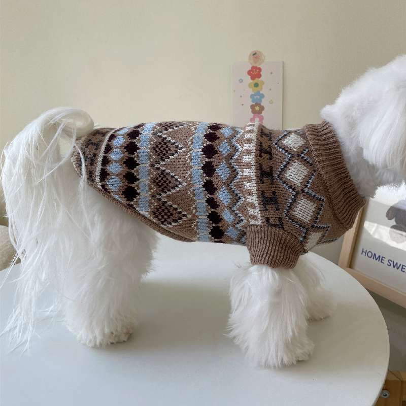 犬服 ノルディック柄ニットセーター