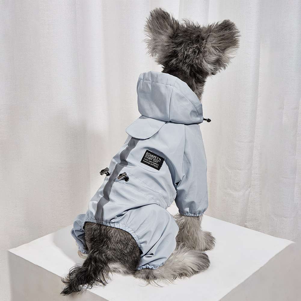犬服 小型犬用フード付き防寒つなぎ