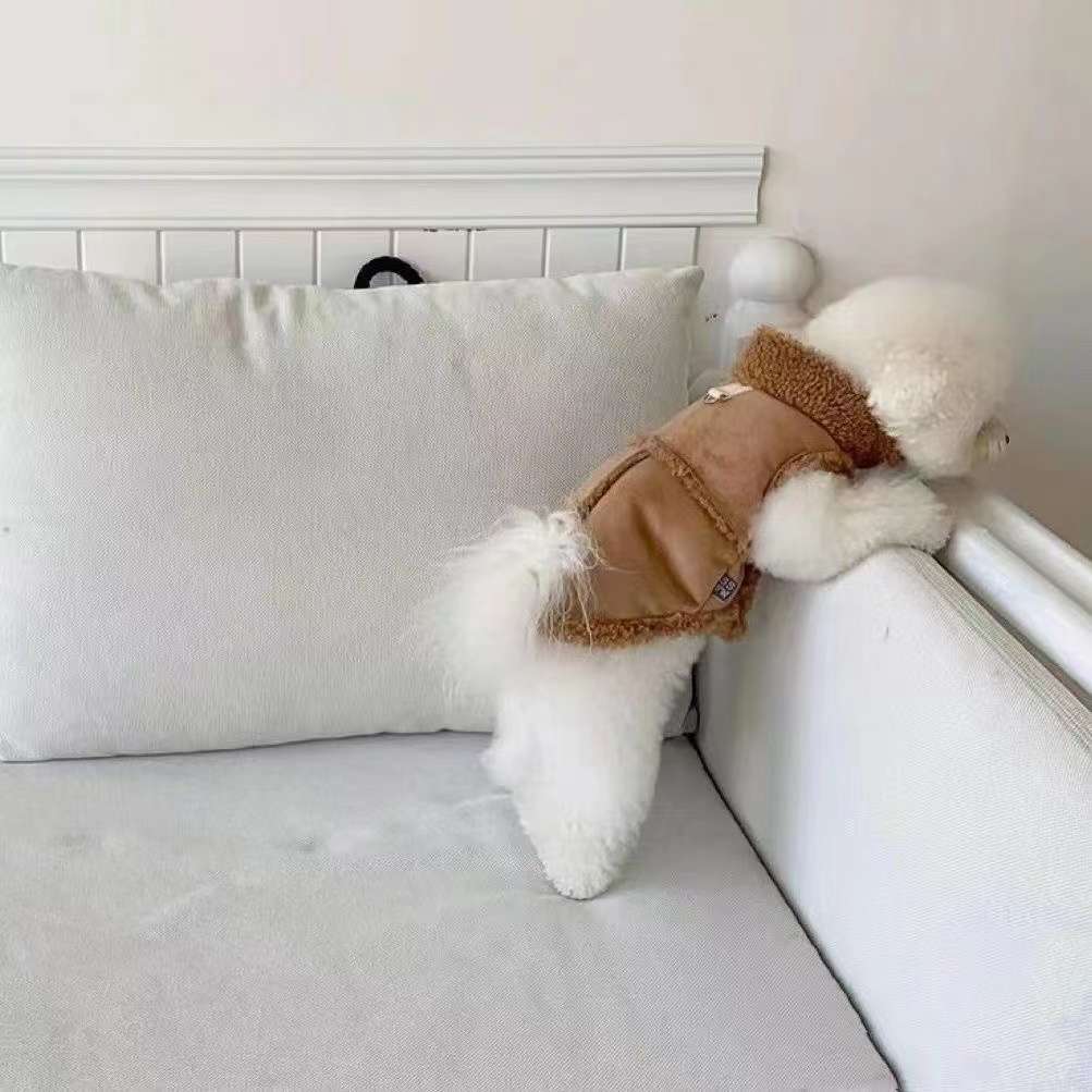 犬服 もこもこ防寒アウターベスト