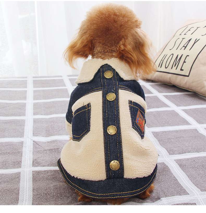 犬服 もこもこデニム風ジャケット