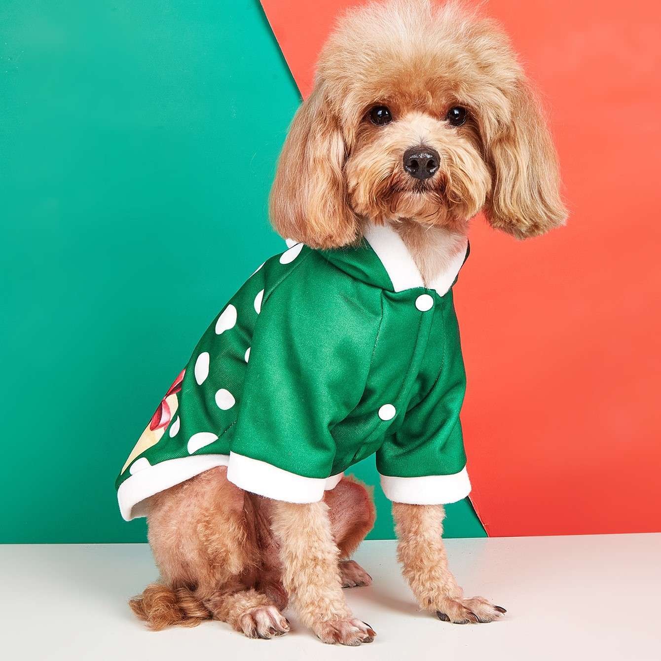 犬服 クリスマス柄ワンちゃん用パーカー