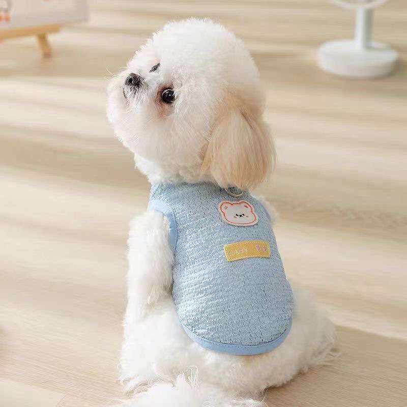犬服 もこもこあったか背中開きベスト