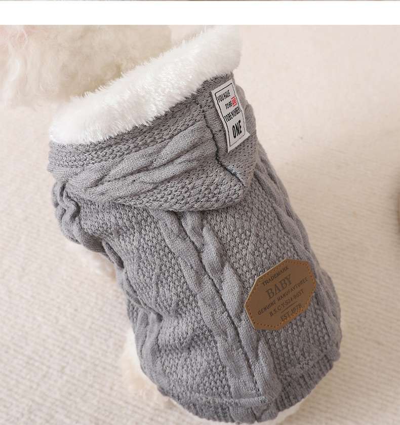 犬服 アウターニット ケーブル編みセーター