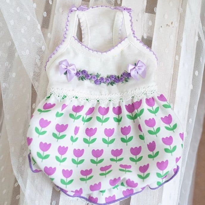 犬服 花咲く庭園 プリンセスワンピース