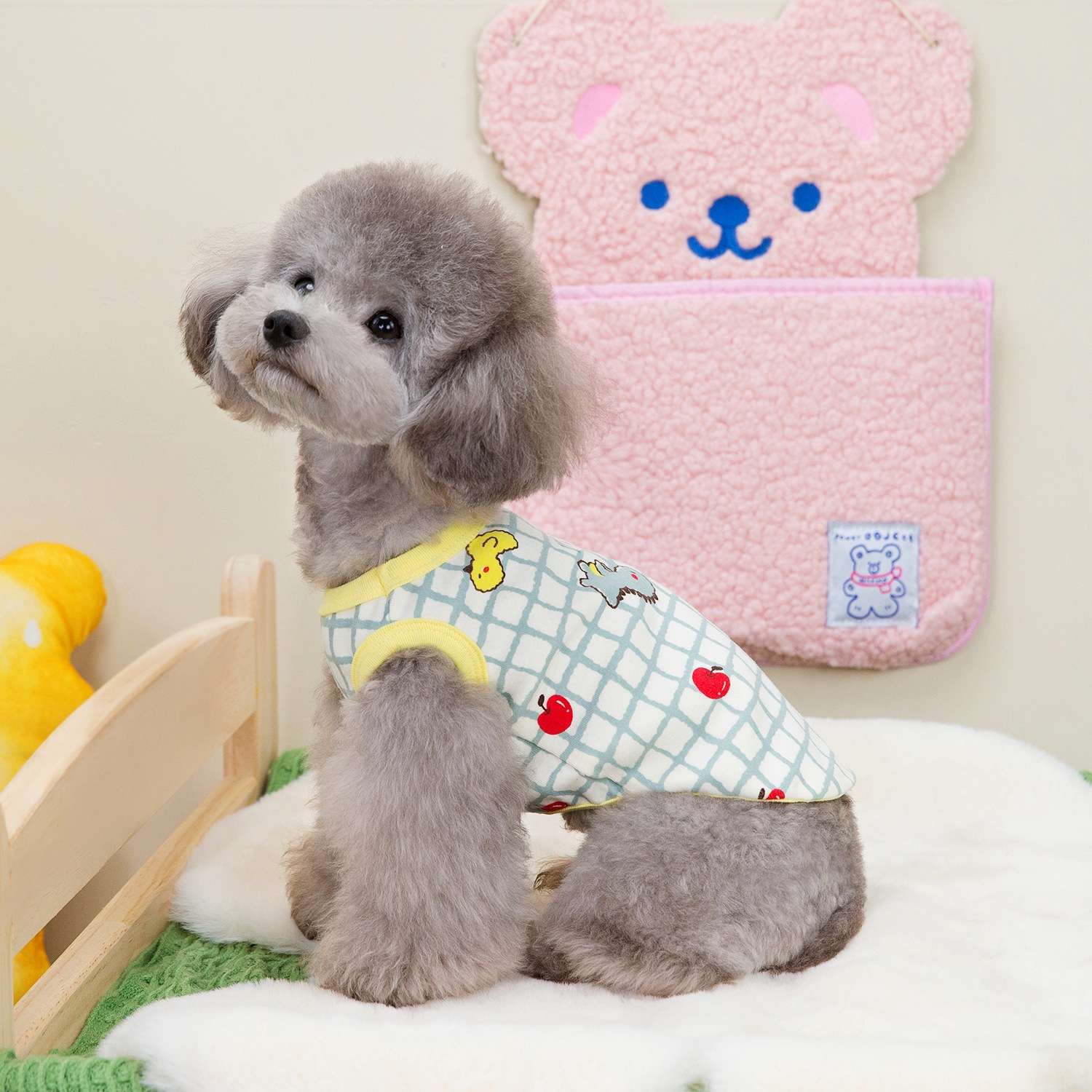 犬服 犬用チェック柄タンクトップ
