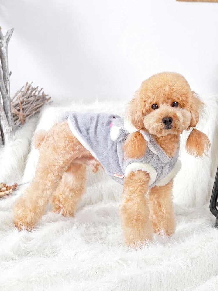 犬服 ふわふわ豚さんベスト風犬服