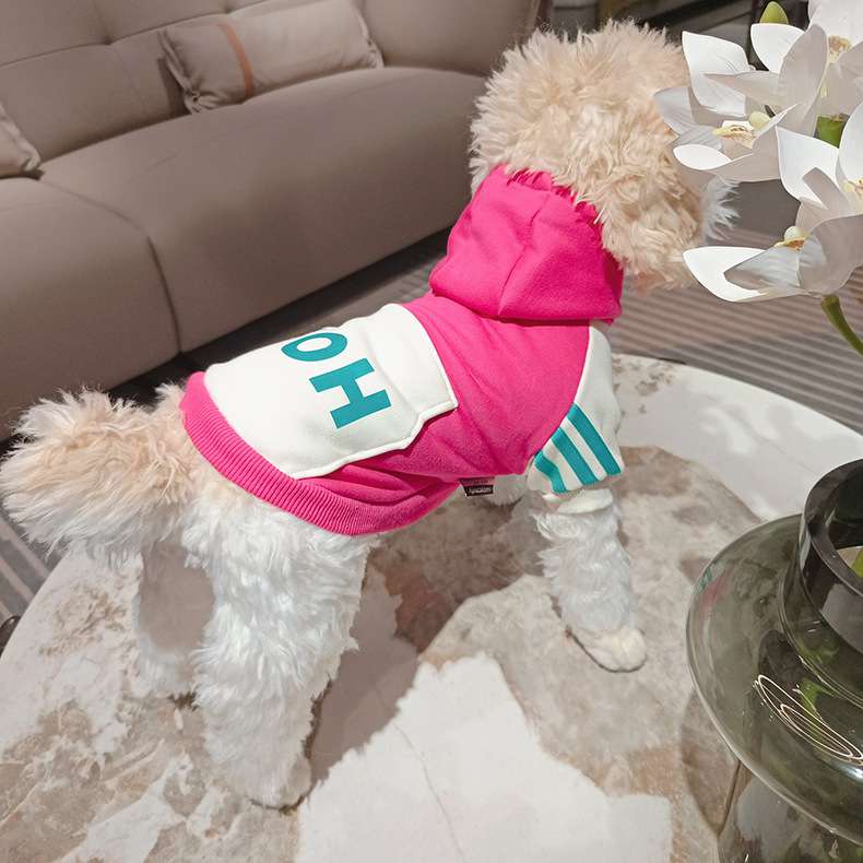 犬服 もこもこパーカー風ペット用ウェア