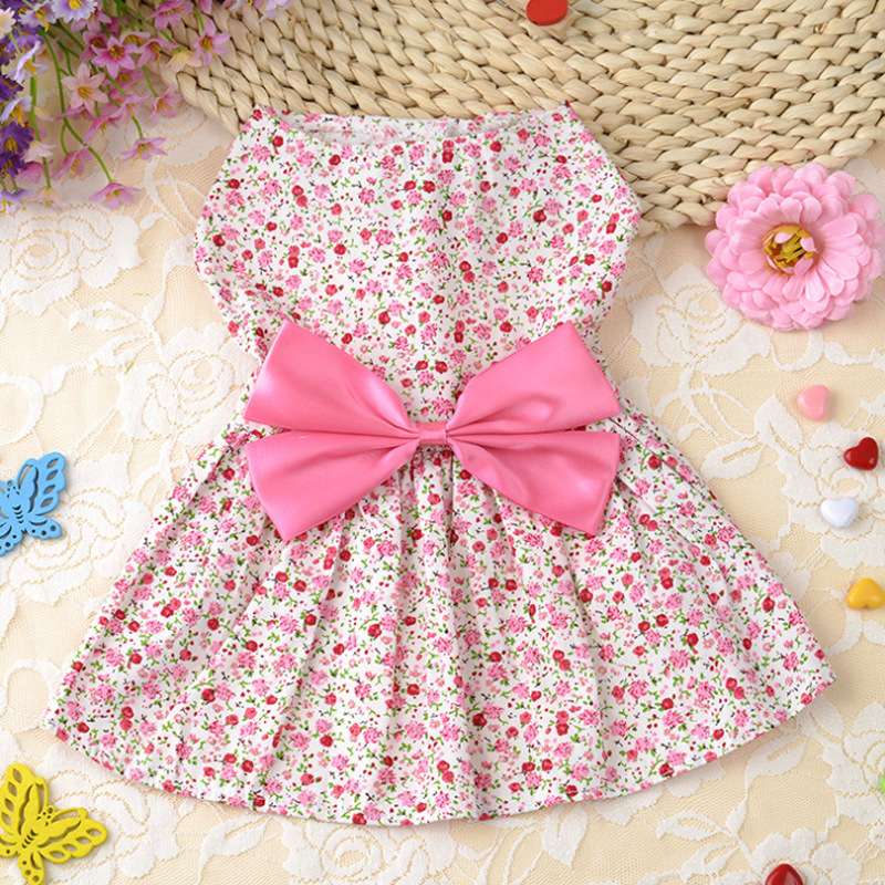 犬服 ふんわり花柄ワンピース 愛犬用ドレス
