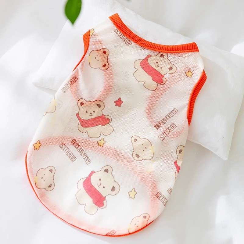 犬服 クマさん模様のかわいい犬用タンクトップ