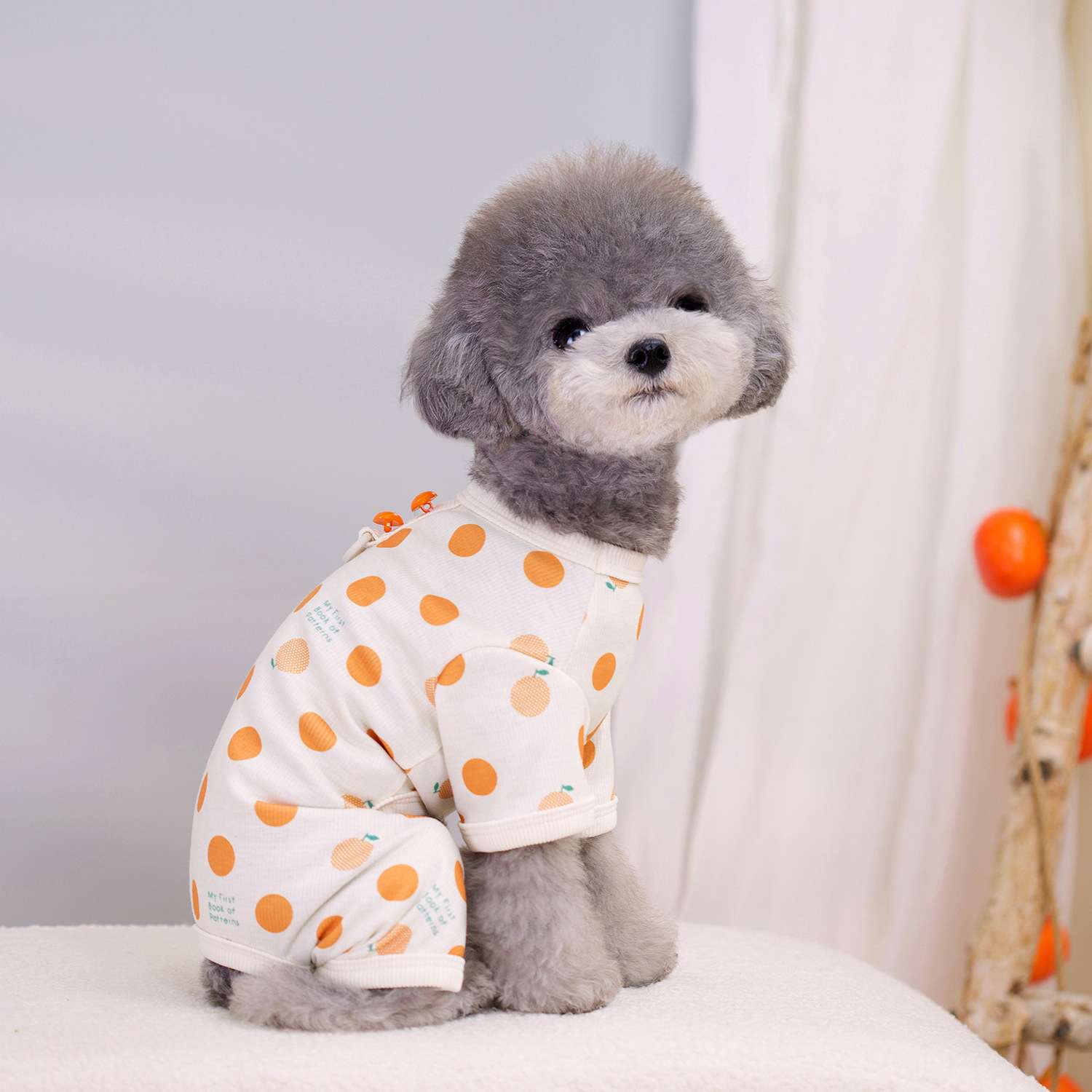 犬服 小型犬用水玉柄ルームウェア