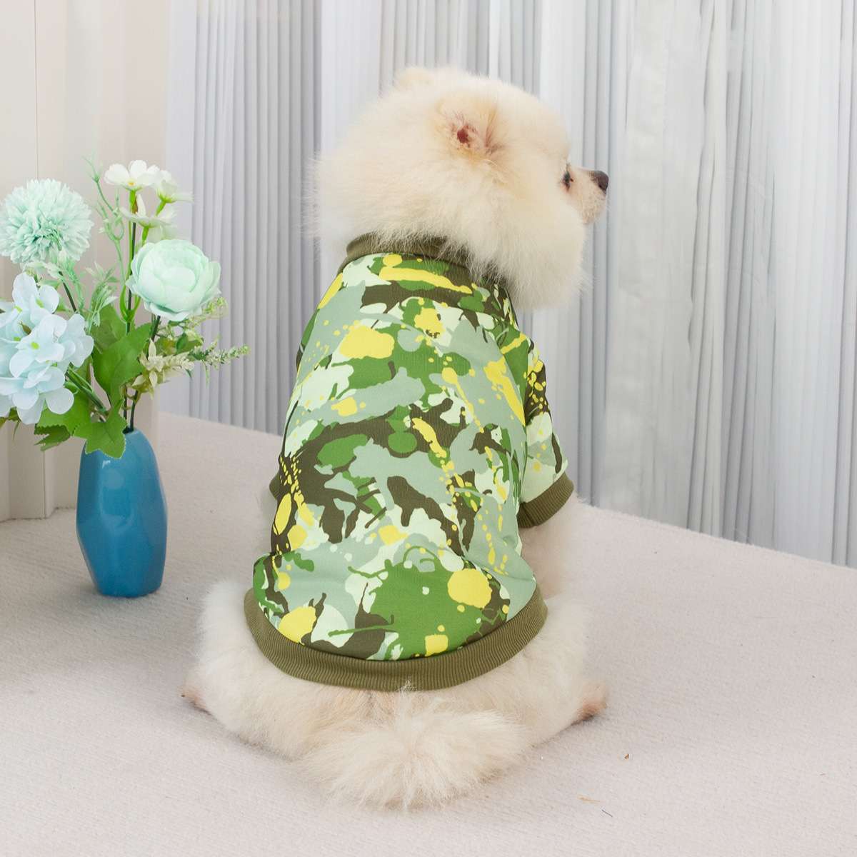 犬服 ふわもこ小型犬用迷彩柄トレーナー