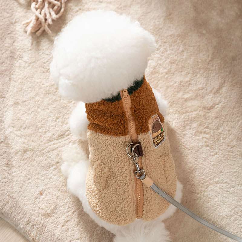 犬服 もこもこ三色ボアドッグベスト