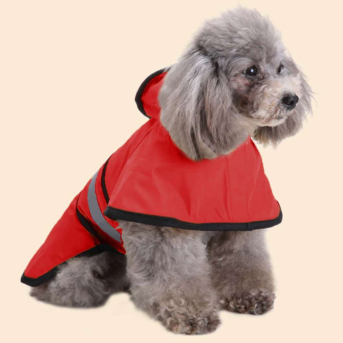 犬服 小型犬用レインウェア 反射テープ付き