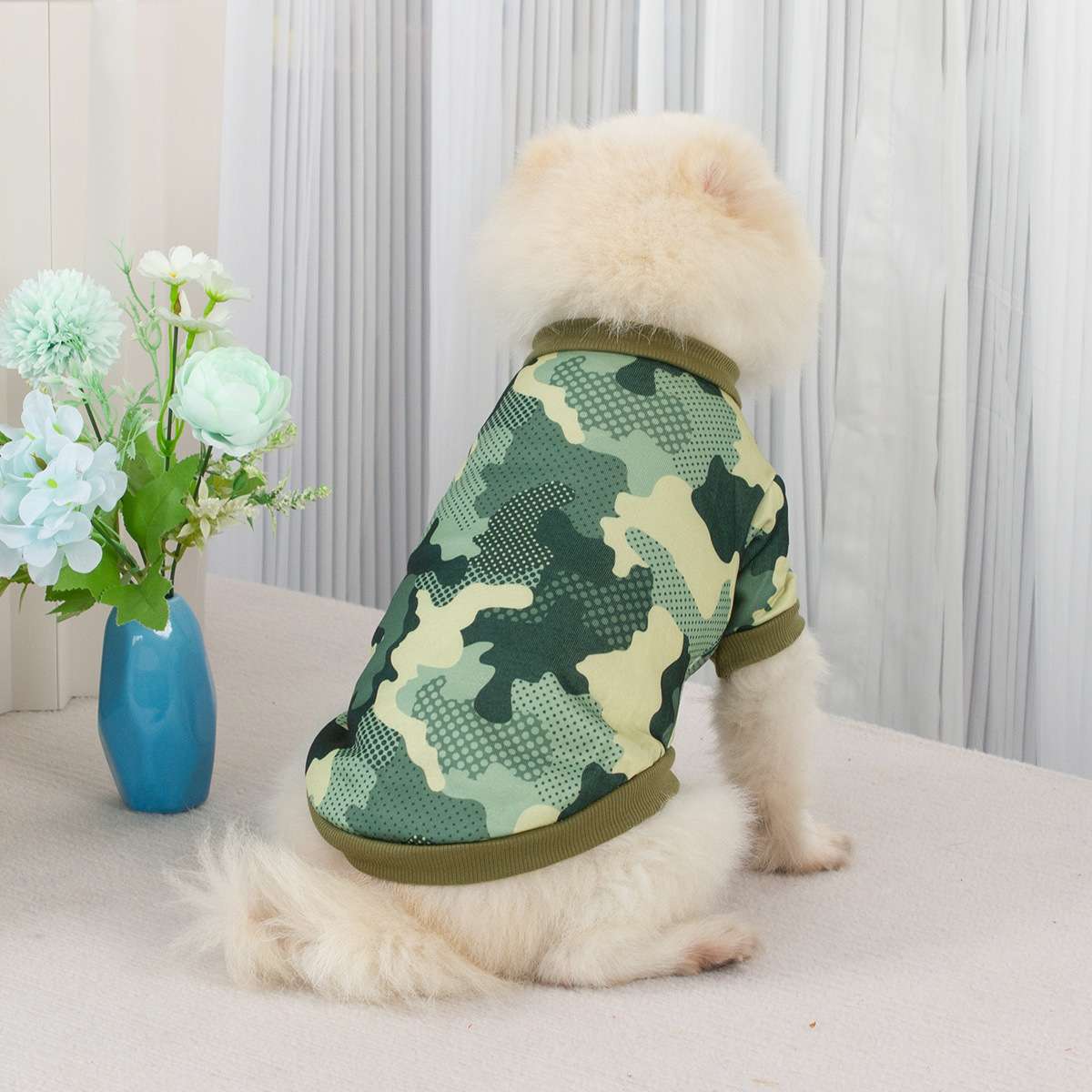 犬服 ふわもこ小型犬用迷彩柄トレーナー