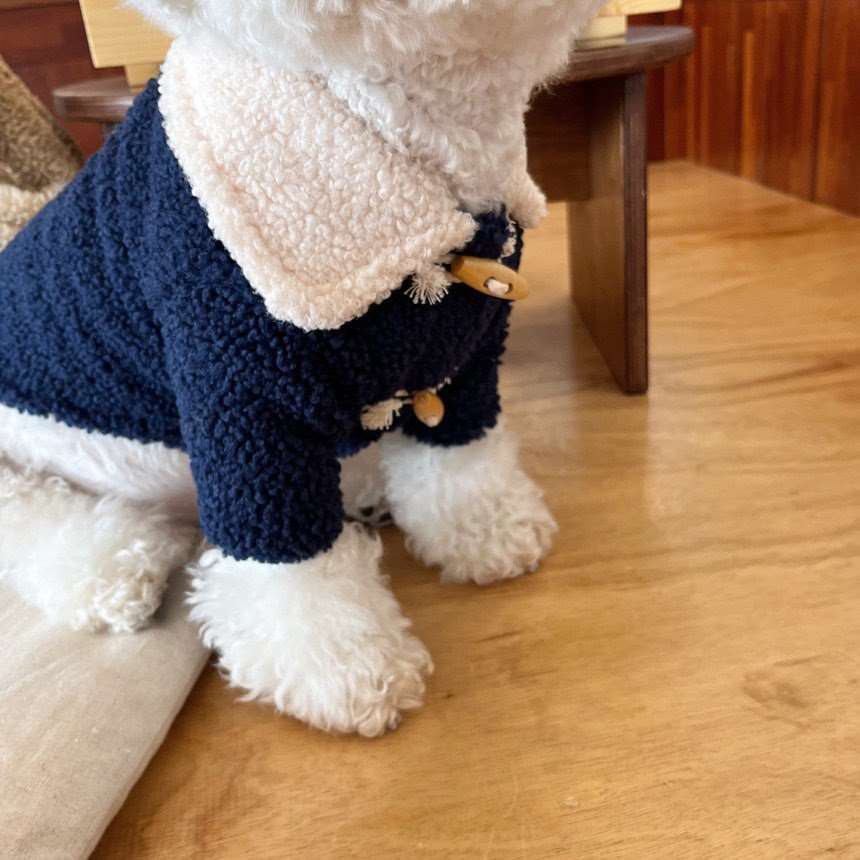 犬服 もこもこ着ぐるみ風ダッフルコート