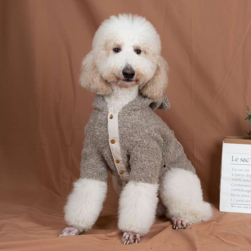 犬服 もこもこテディベア風大型犬用パーカー