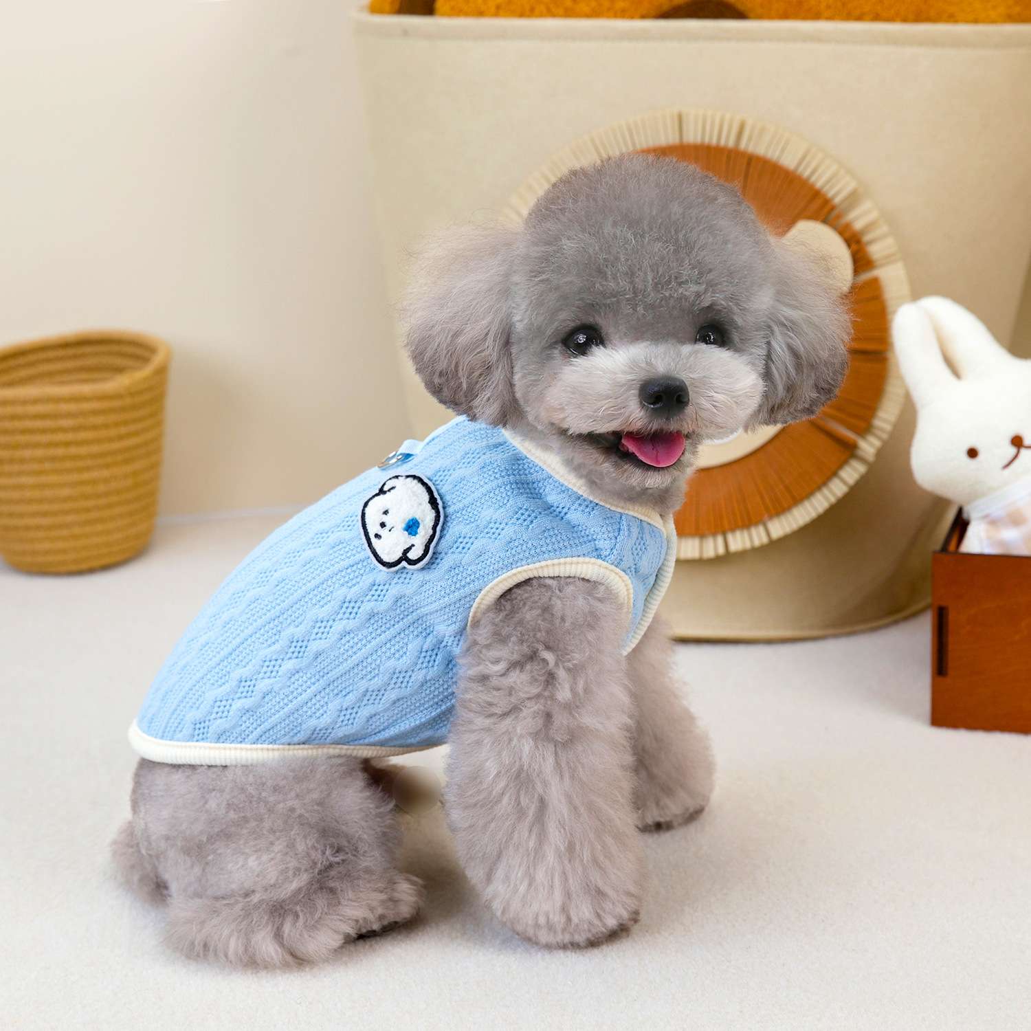 犬服 もこもこ暖かペット用ニットベスト