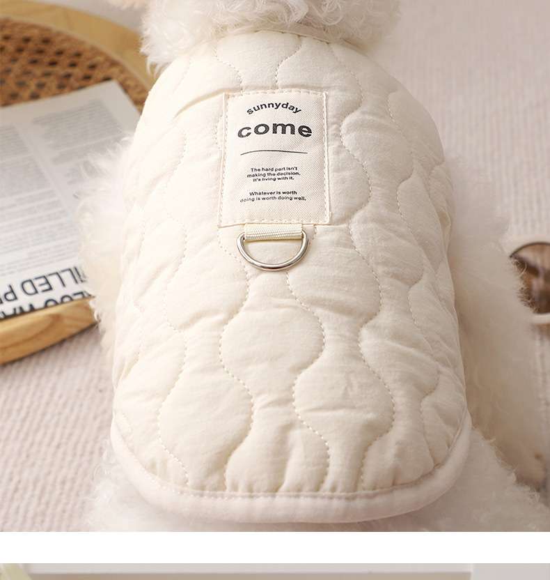 犬服 まるもようキルティング裏ボア犬用ベスト