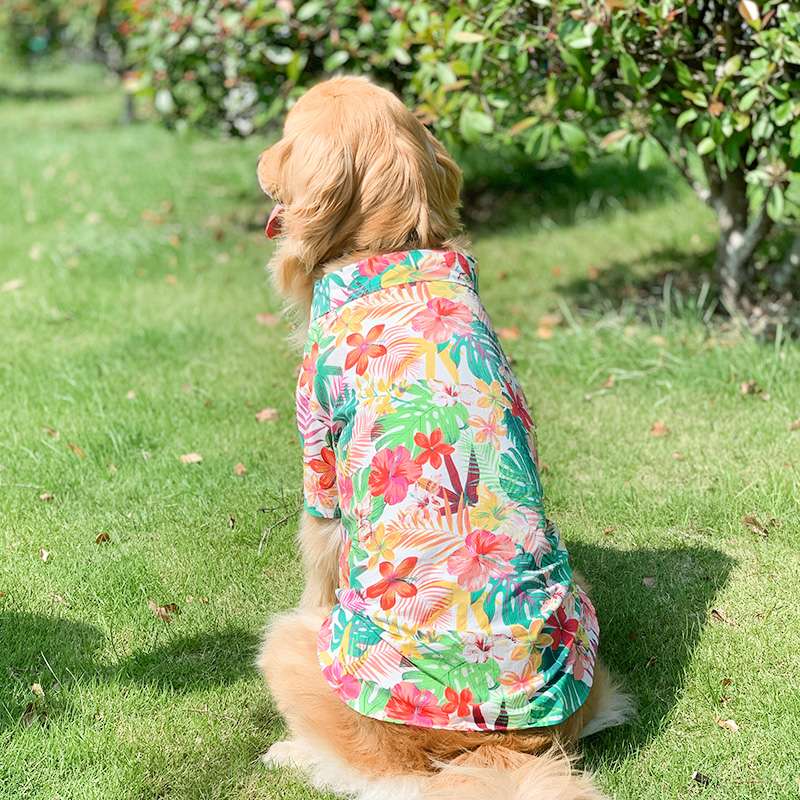 犬服 大型犬用トロピカル柄アロハシャツ