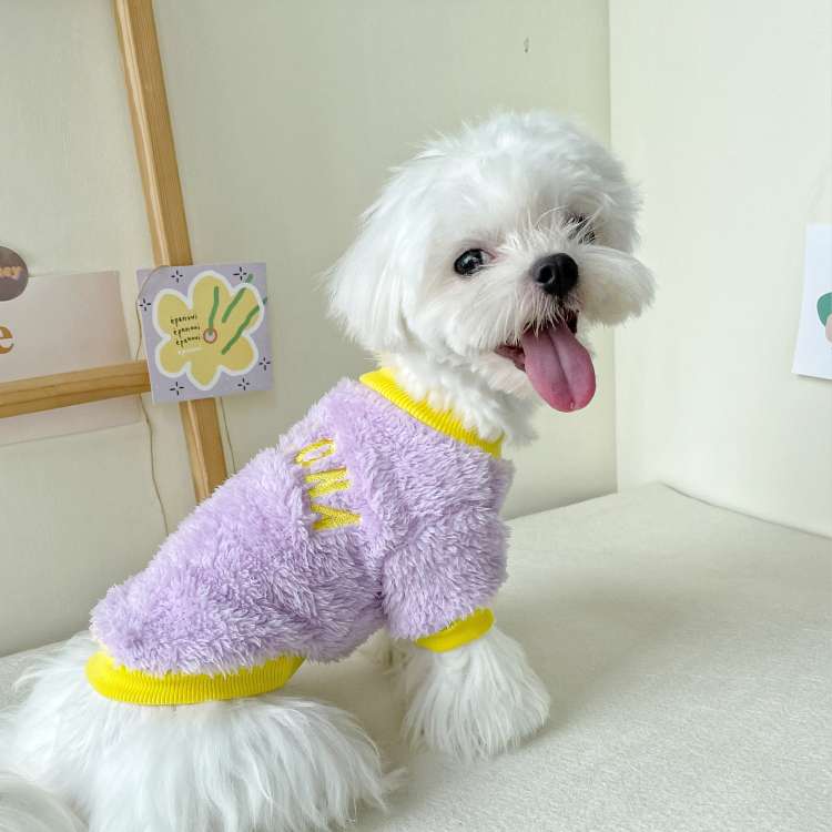 犬服 もこもこファーワンピース風ペット服
