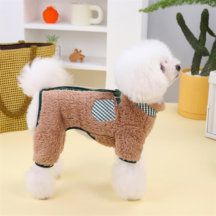 犬服 小型犬用もこもこ暖かベスト秋冬