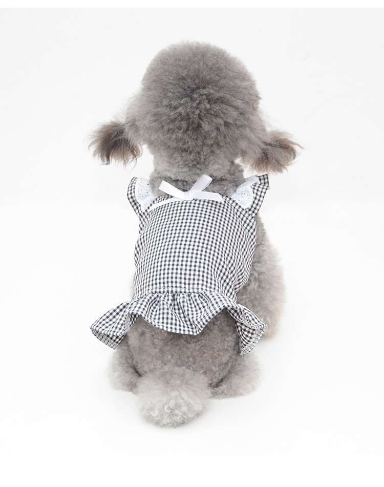 犬服 ギンガムチェック柄フリルワンピース
