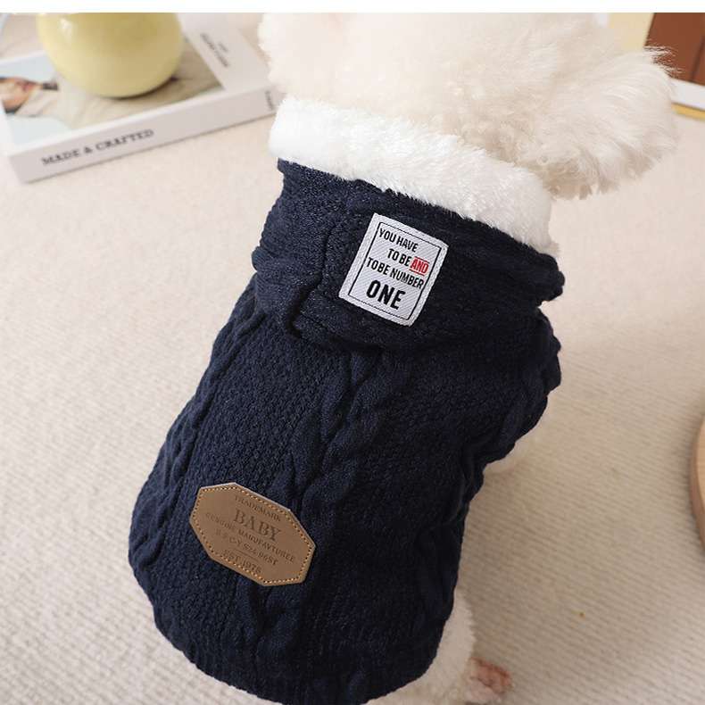 犬服 アウターニット ケーブル編みセーター