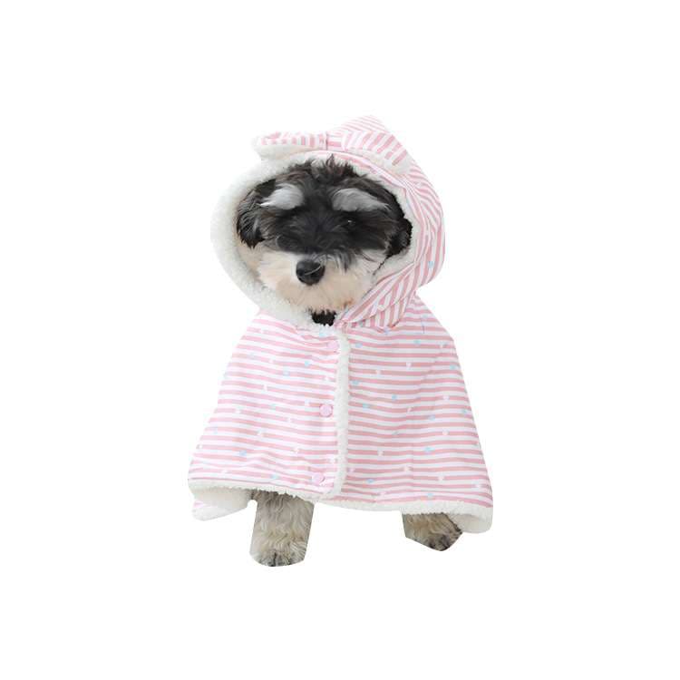 犬服 もこもこ耳付きペット用パーカー