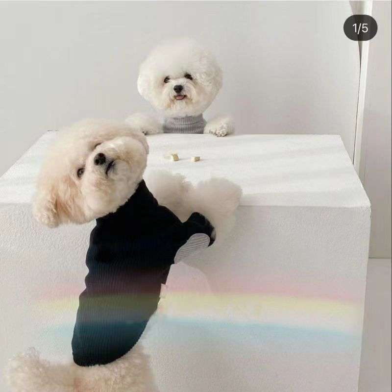 犬服 もこもこリブニット犬用セーター