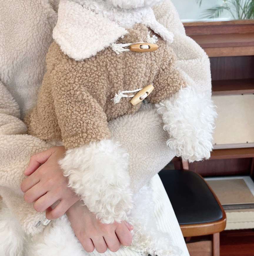 犬服 もこもこ着ぐるみ風ダッフルコート