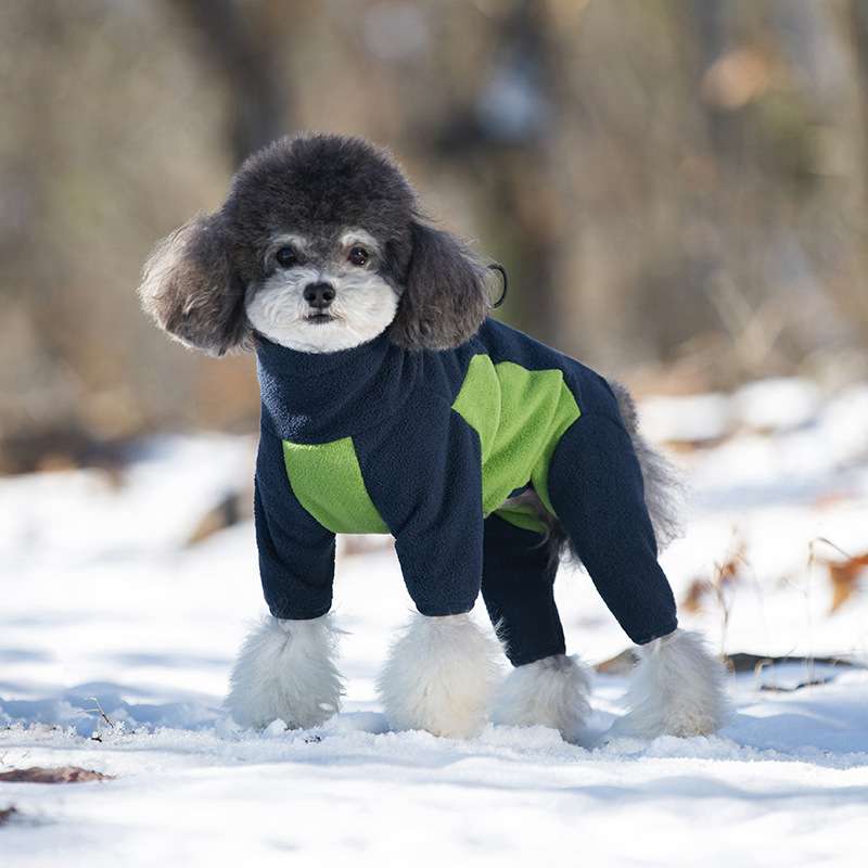 犬服 冬のお散歩あったか全身スーツ