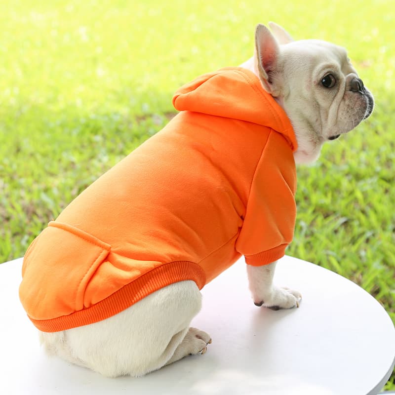 犬服 ベーシックポケット付き裏起毛パーカー