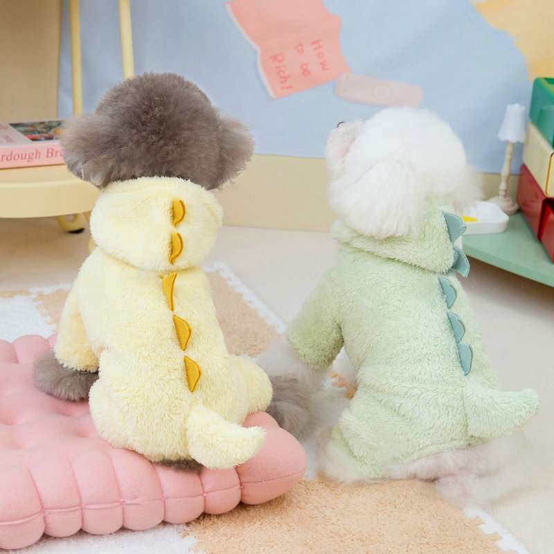 犬服 もこもこ恐竜パジャマ