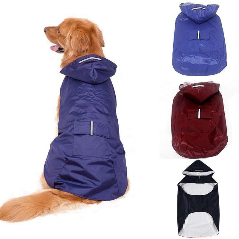 犬服 中型犬用レインコート付きフード付きジャケット