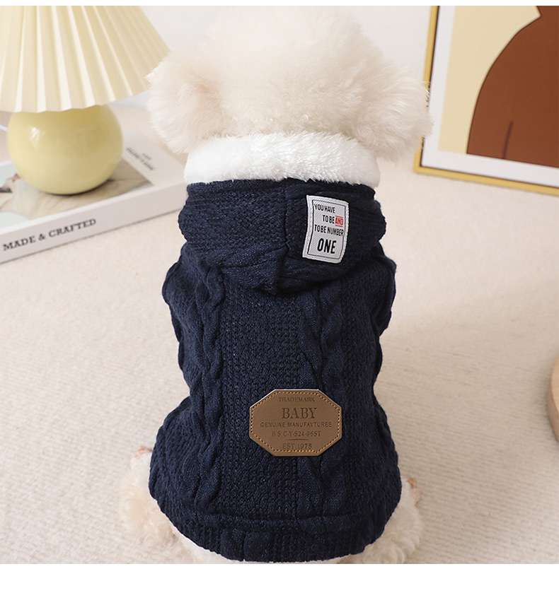 犬服 アウターニット ケーブル編みセーター