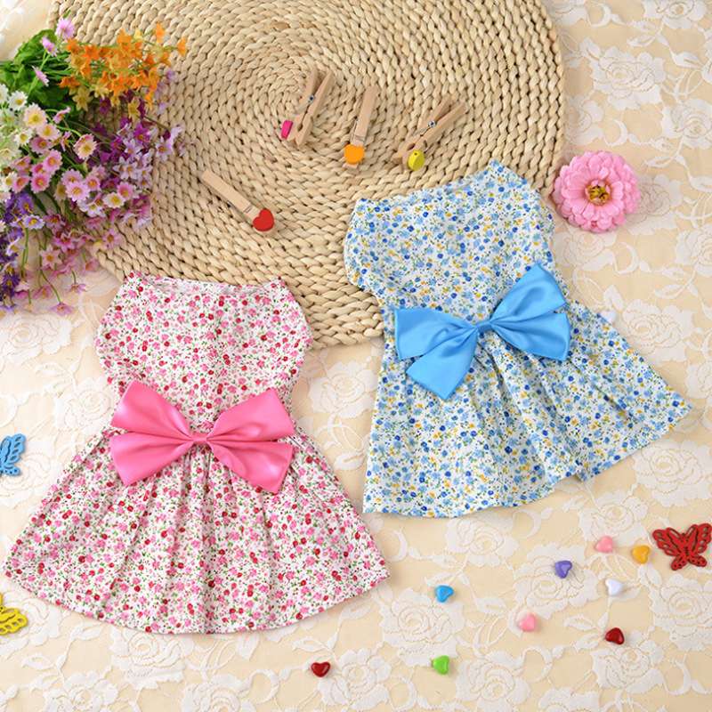 犬服 ふんわり花柄ワンピース 愛犬用ドレス