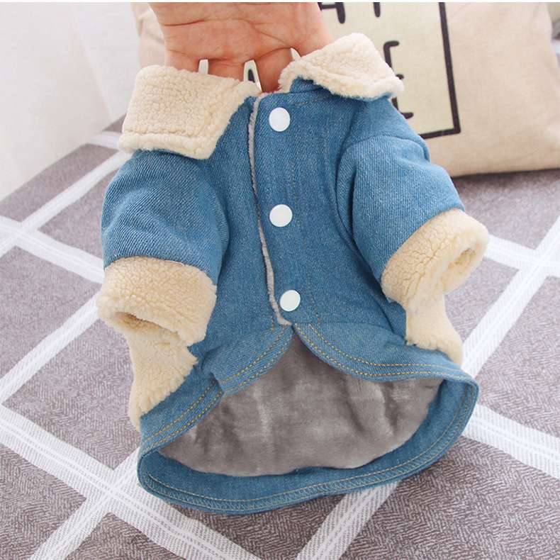 犬服 もこもこデニム風ジャケット