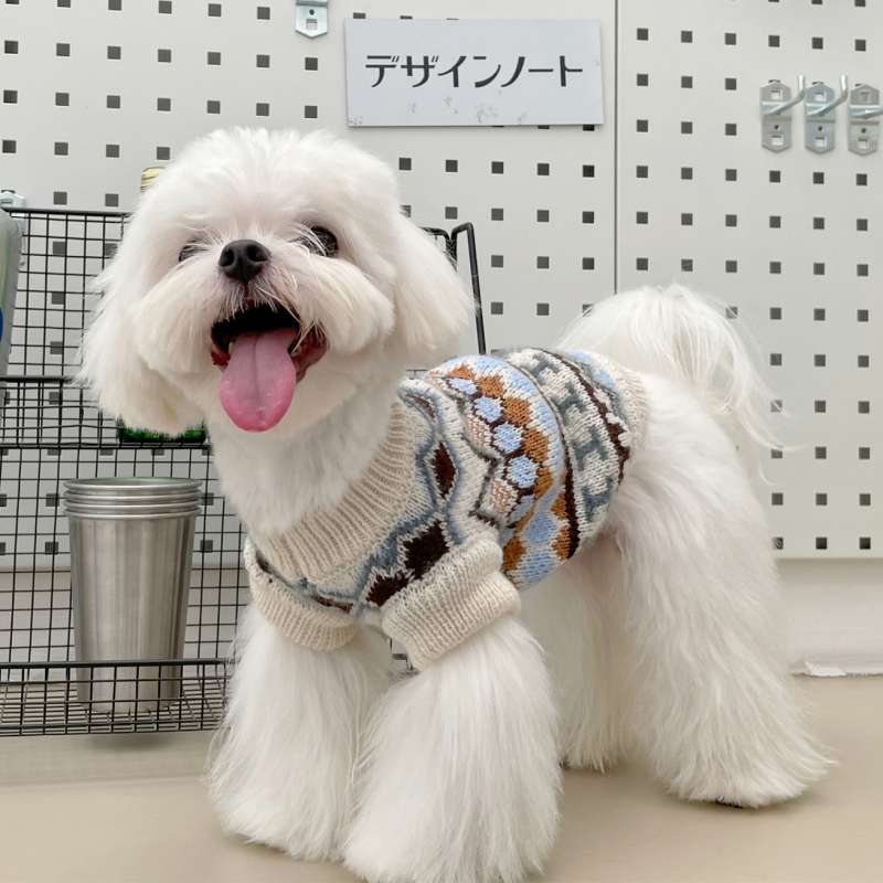 犬服 ノルディック柄ニットセーター