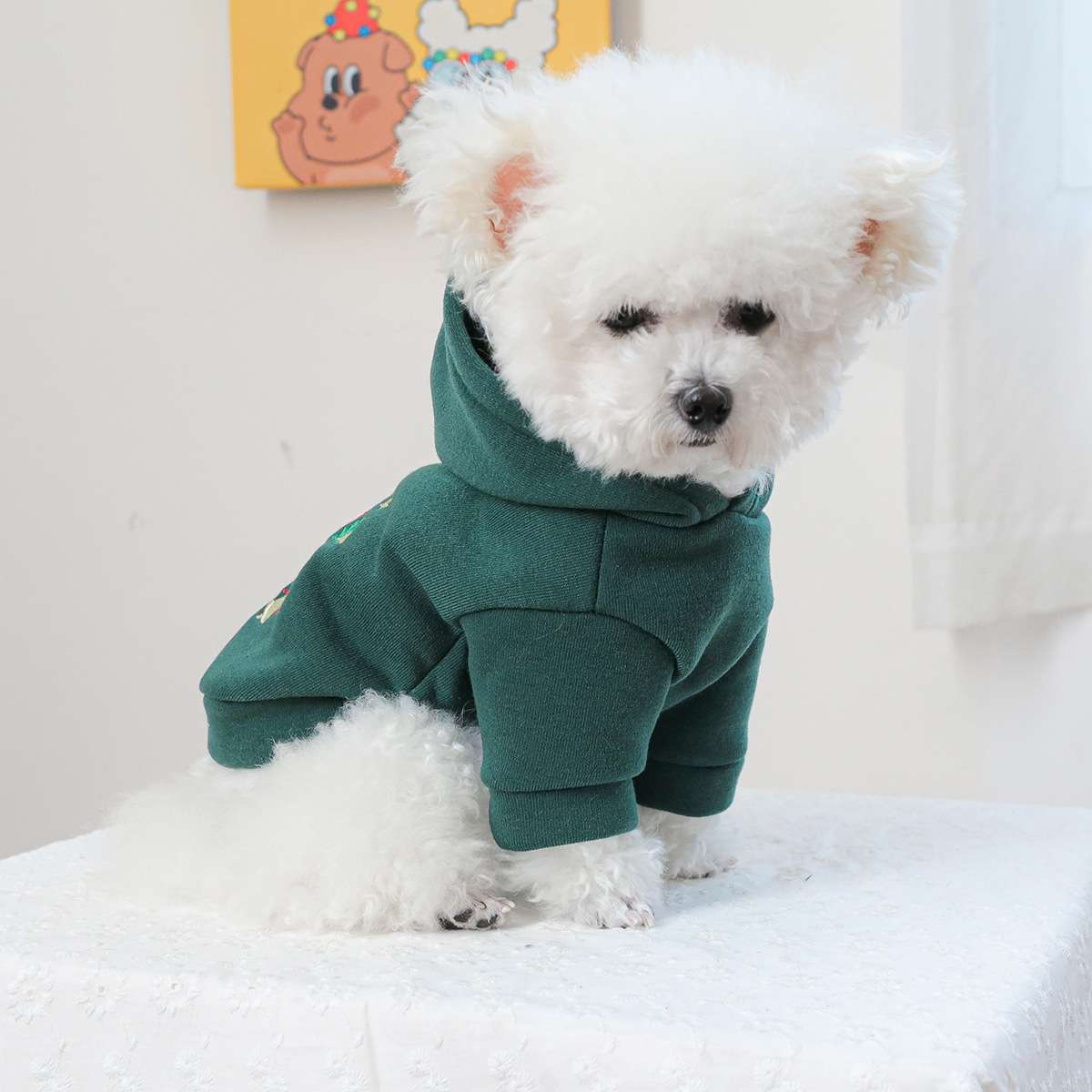 犬服 クリスマス犬用パーカー もこもこ