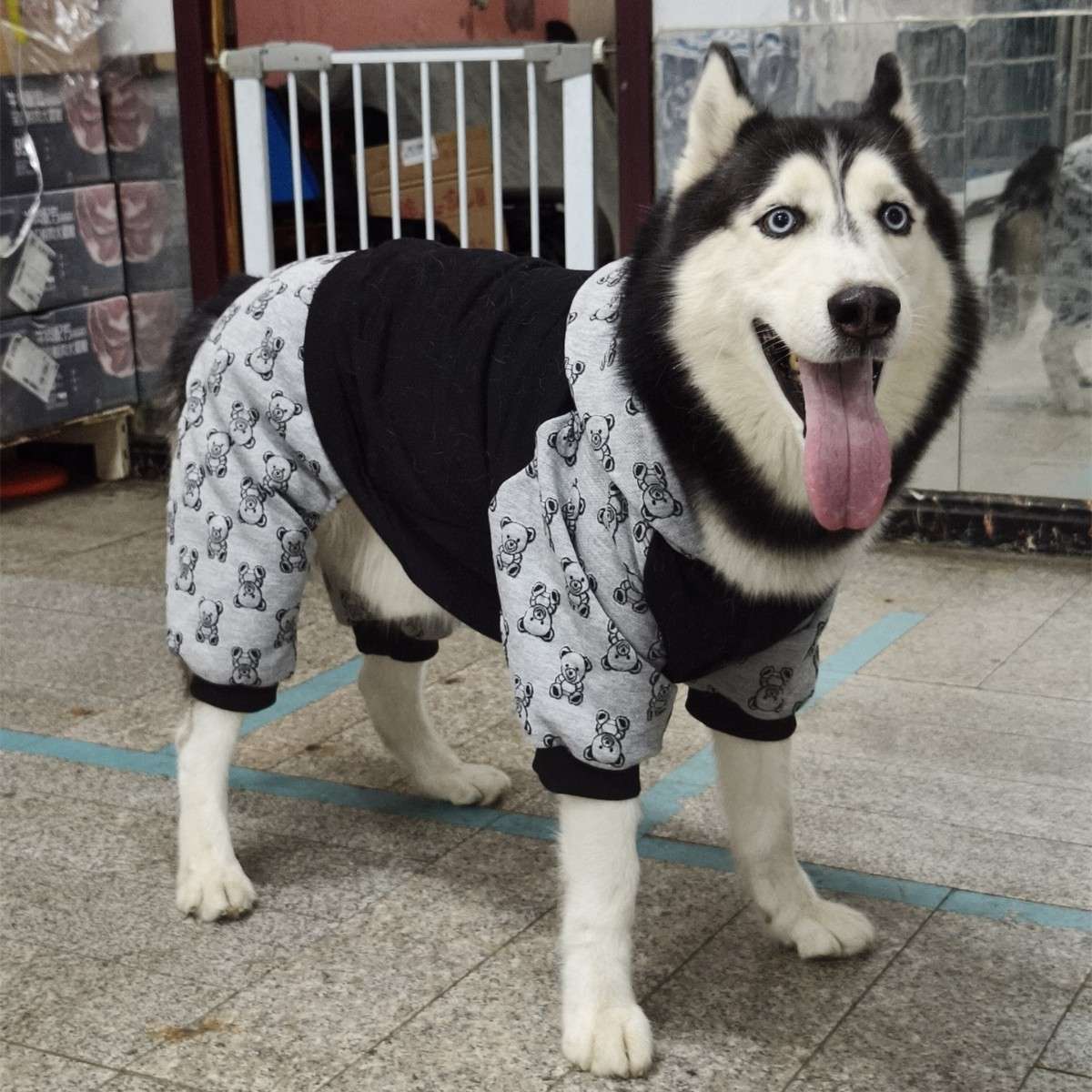 犬服 モコモコ全身つなぎパジャマ