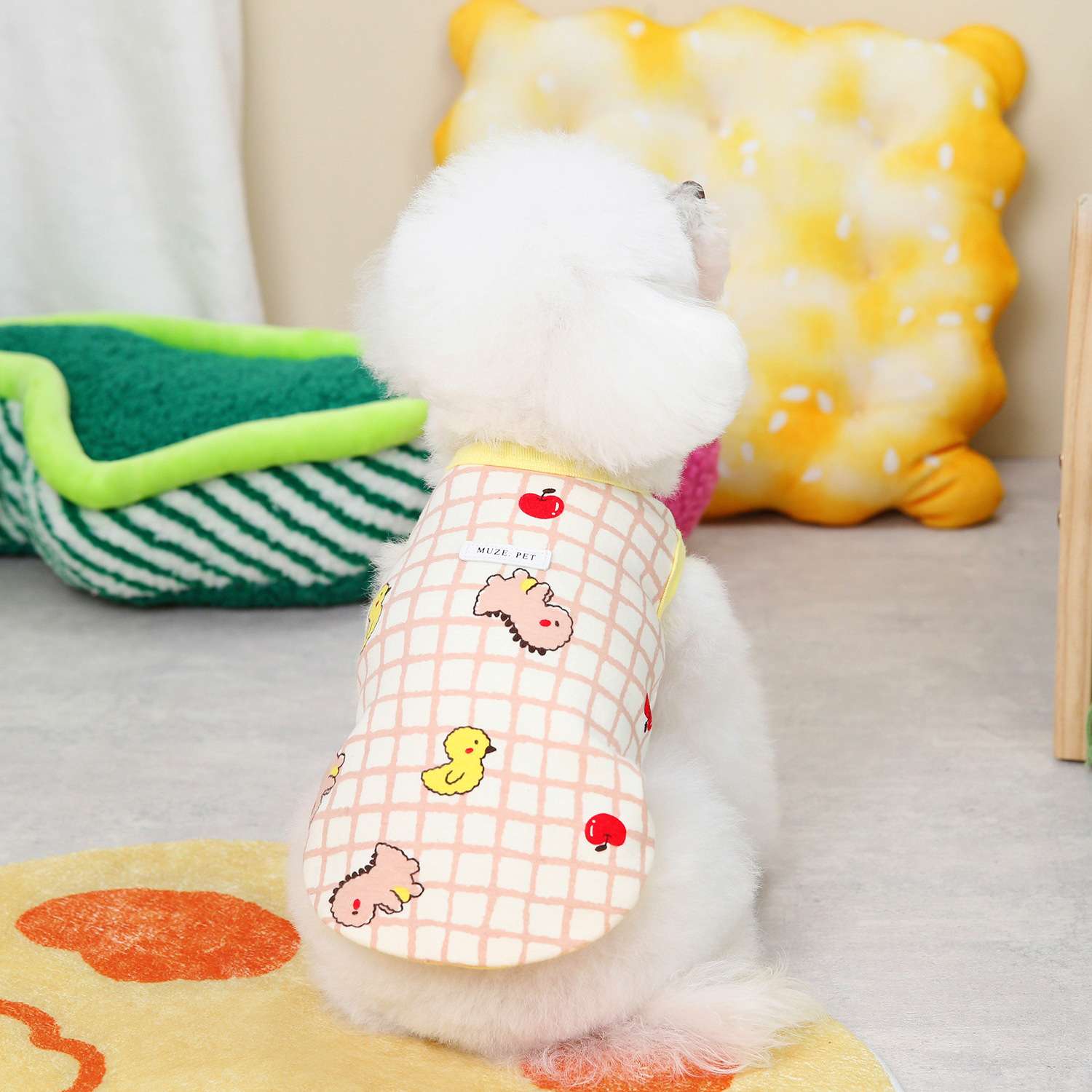 犬服 犬用チェック柄タンクトップ