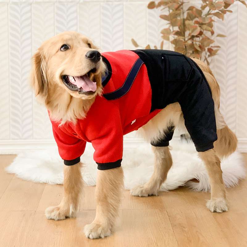 犬服 大型犬用オールインワン防寒着