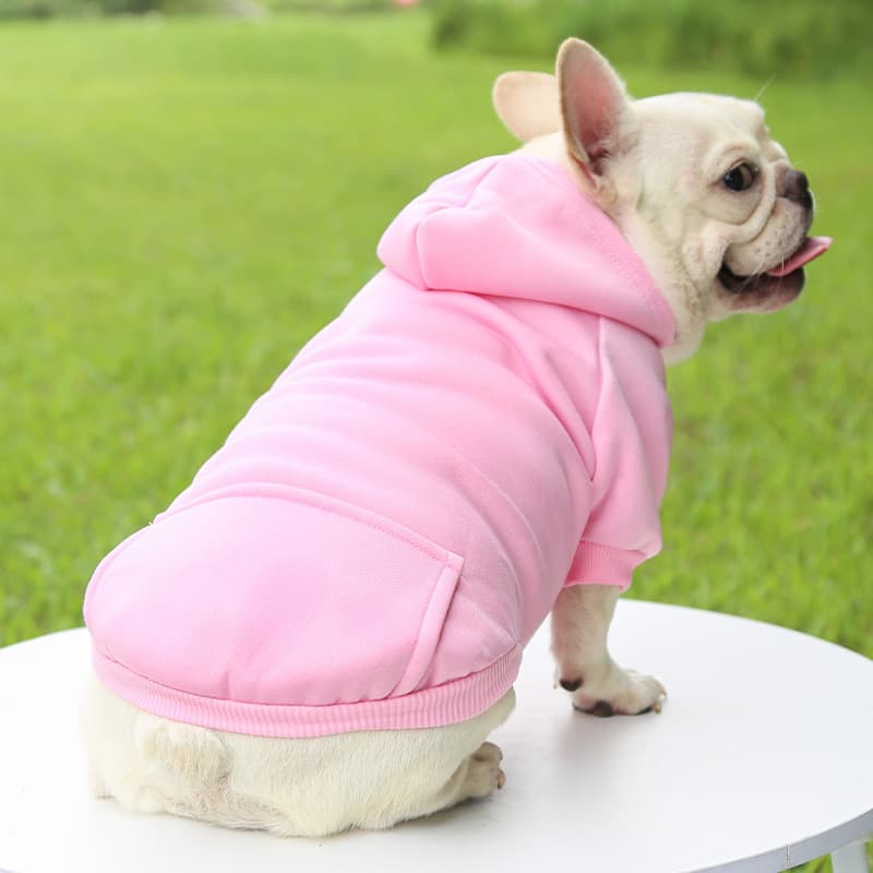 犬服 ベーシックポケット付き裏起毛パーカー